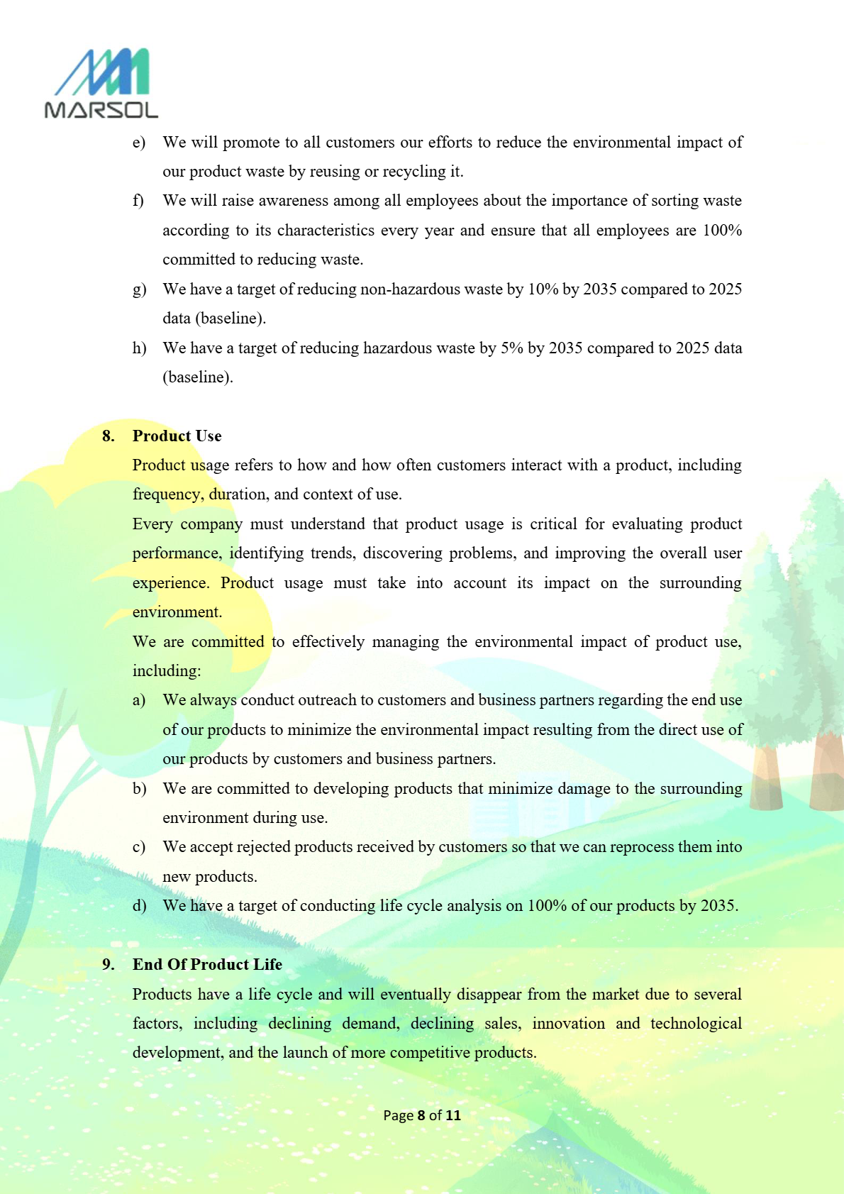 Policy page 8