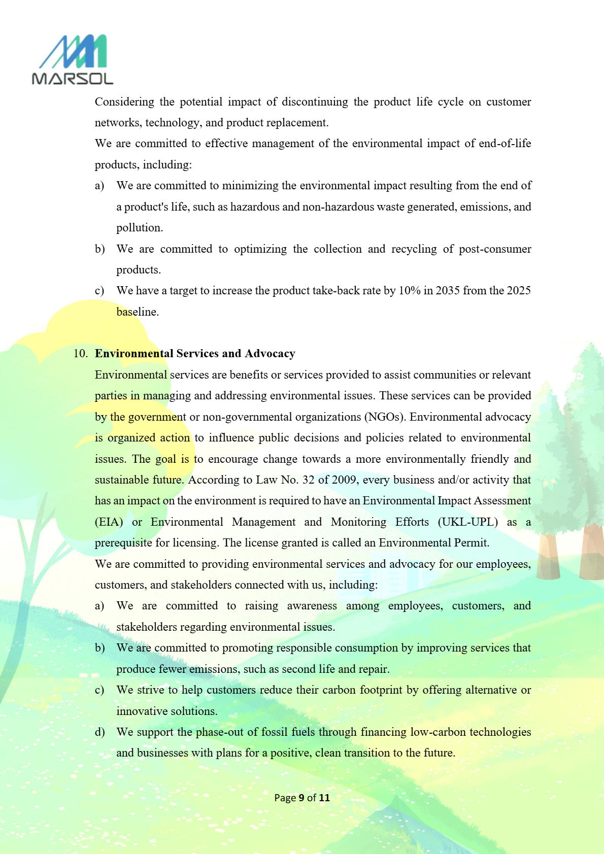Policy page 9